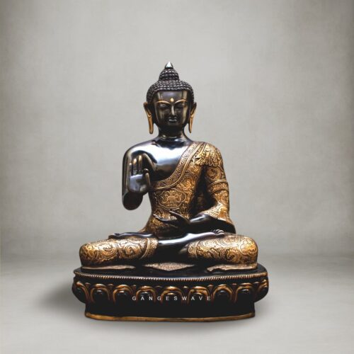 Black and Gold Brass Buddha Statue by Gangeswave