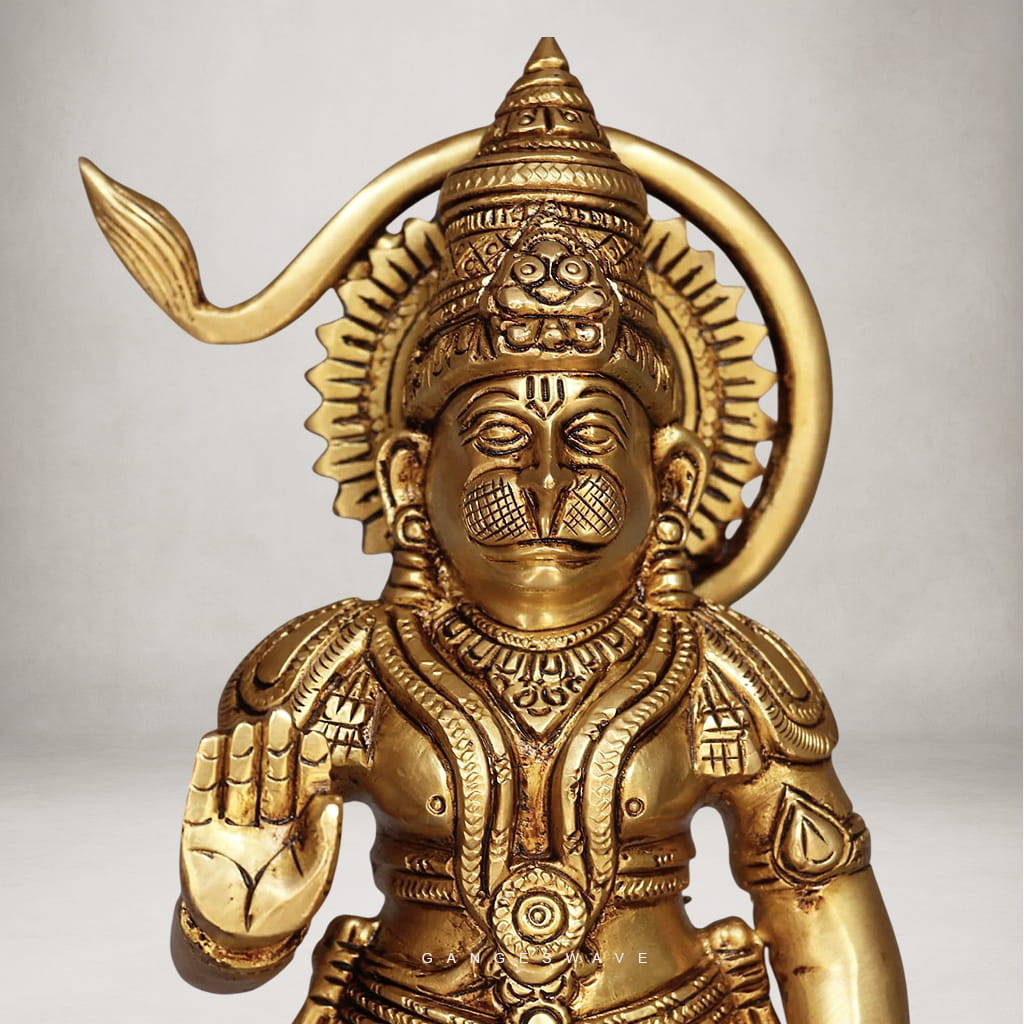 8 inches Hanumanji Brass Idol - Image 3