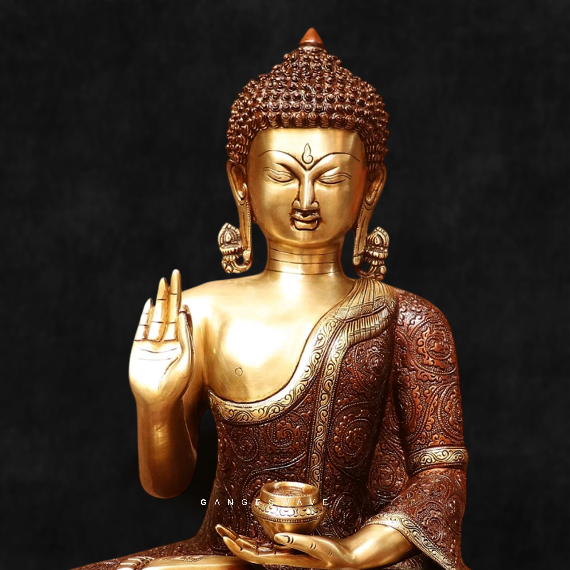 Handcrafted Brass Buddha Statue - 22 inches - Image 8