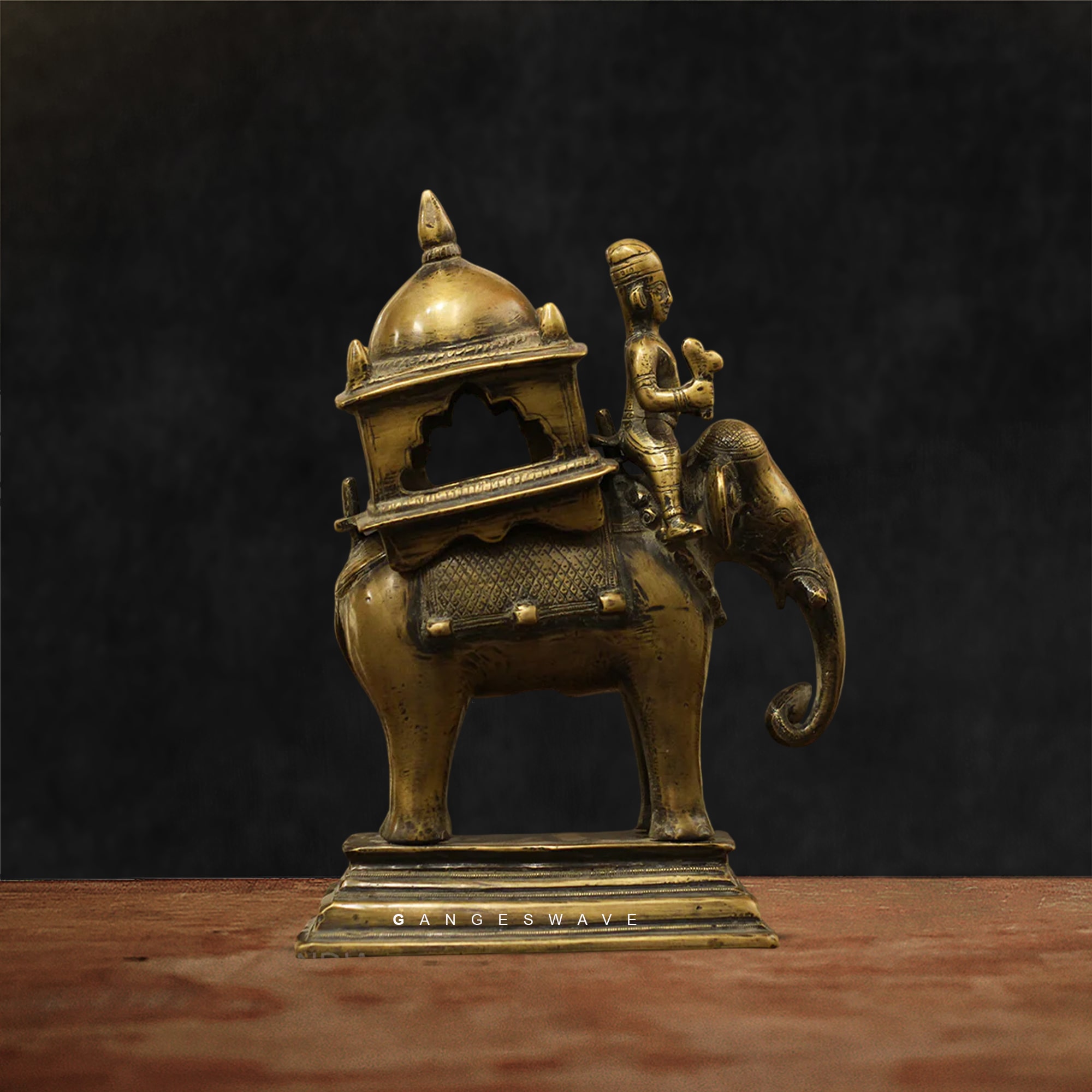 Handcrafted Brass Elephant Decor with Royal Howdah - Image 4
