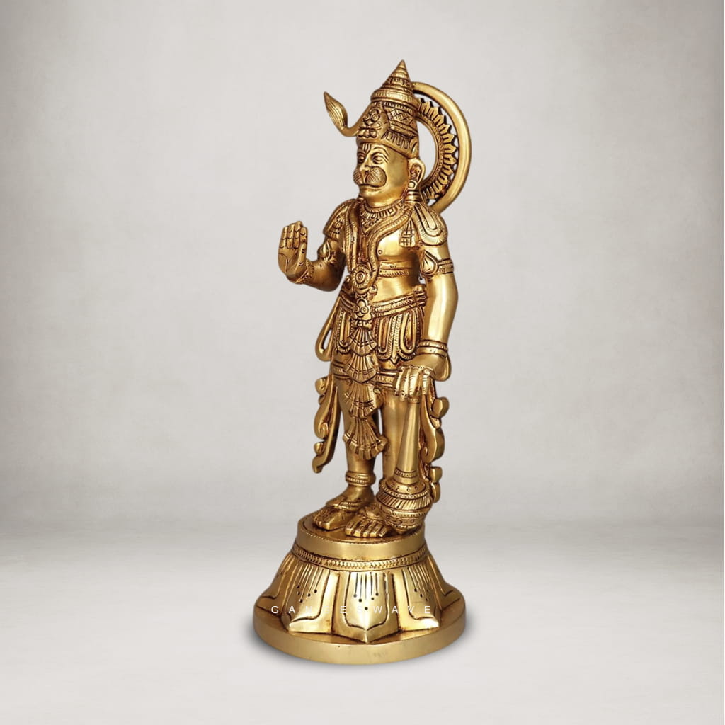 8 inches Hanumanji Brass Idol - Image 4