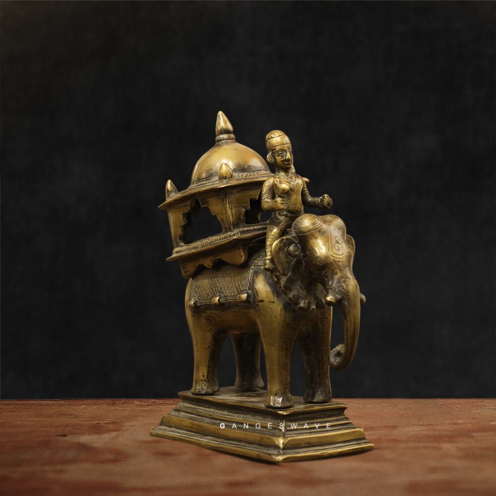 Antique Brass Elephant Decorative Statue for Home Decor – Gangeswave