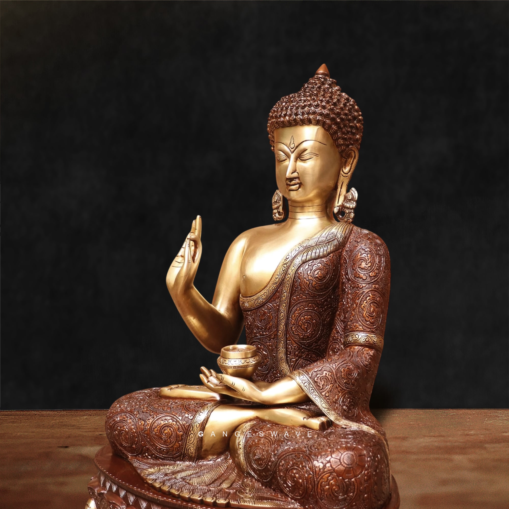 Handcrafted Brass Buddha Statue - 22 inches - Image 7