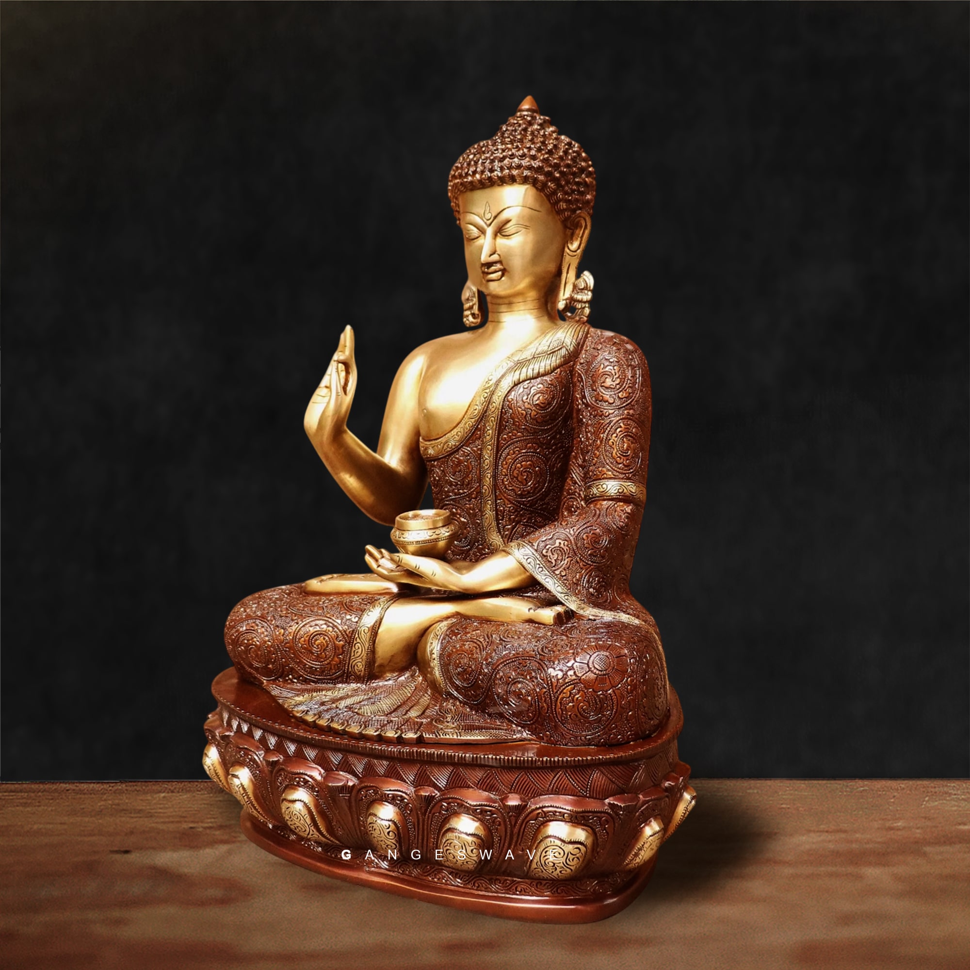 Handcrafted Brass Buddha Statue - 22 inches - Image 3