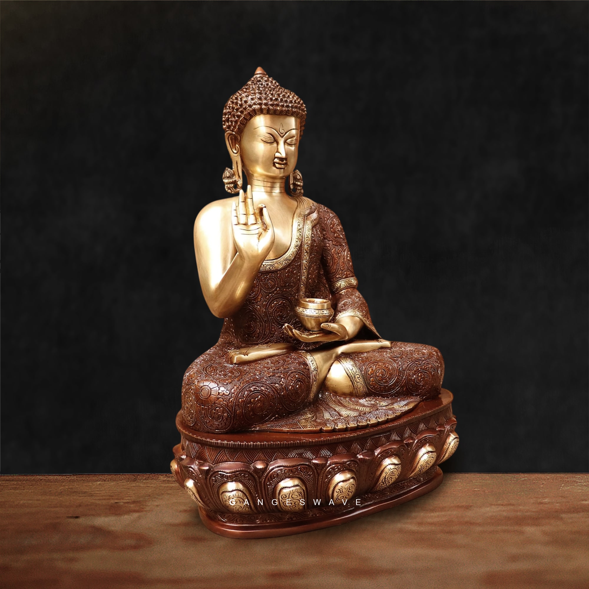 Handcrafted Brass Buddha Statue - 22 inches - Image 2