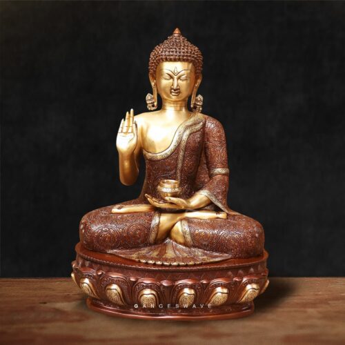 Handcrafted Brass Buddha Statue - 22 inches