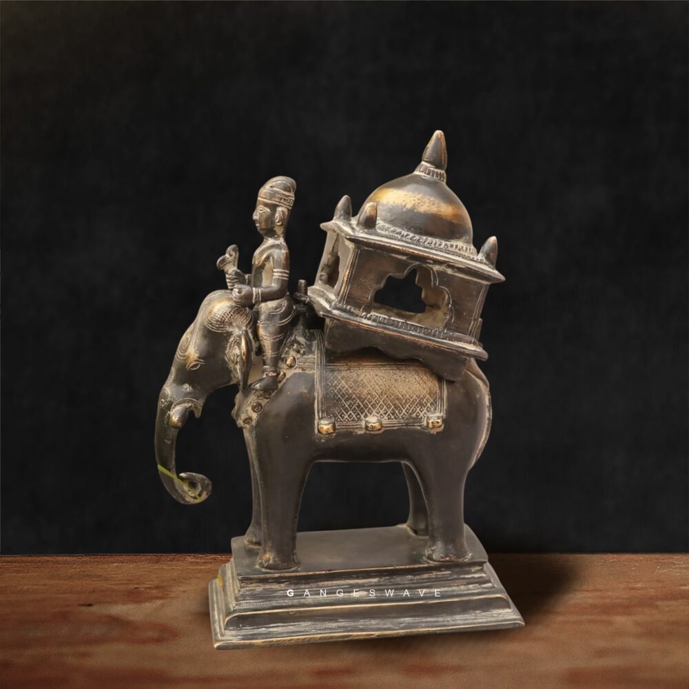 Brass Elephant Decor with Royal Howdah