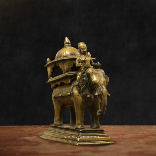 Traditional Brass Elephant Figurine with Rider – Gangeswave