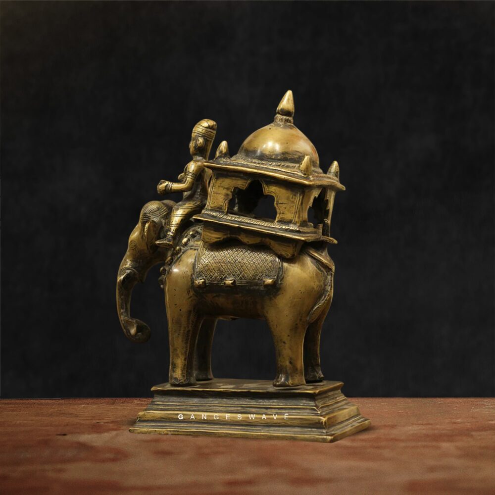 Handcrafted Brass Elephant with Royal Howdah – Gangeswave