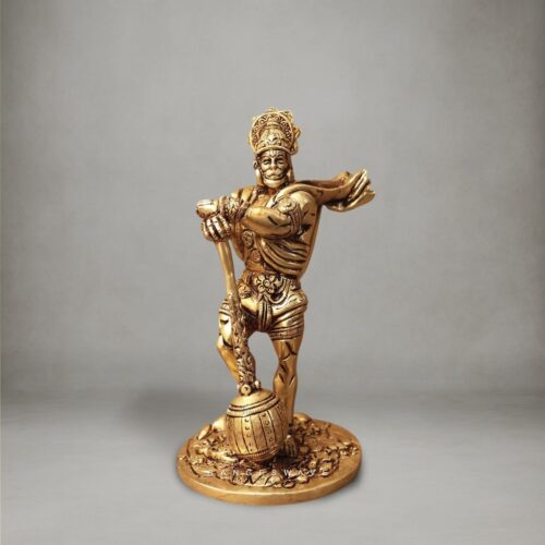 Veer Hanuman Brass Statue - 7 inches