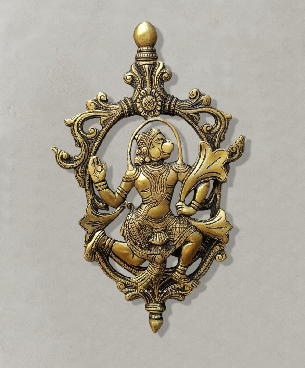 Antique Finish Brass Hanuman Wall Art
