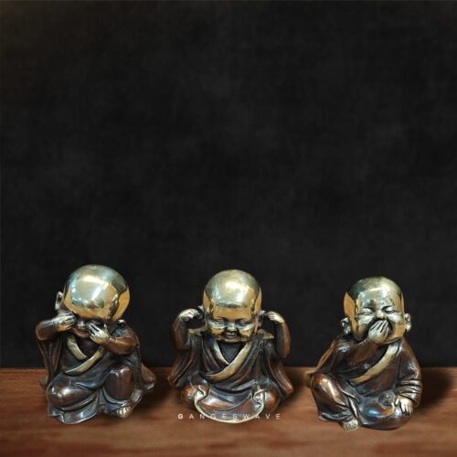 Vintage finished brass Happy Monks Decor