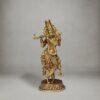 Intricately carved brass Lord Krishna sculpture