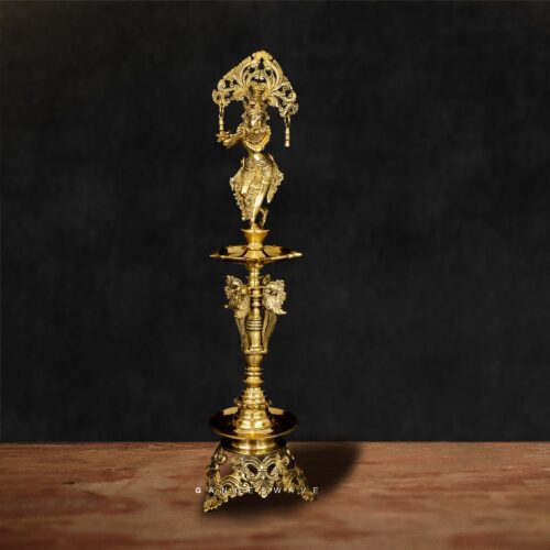 27 inches Krishna Brass Oil Lamp
