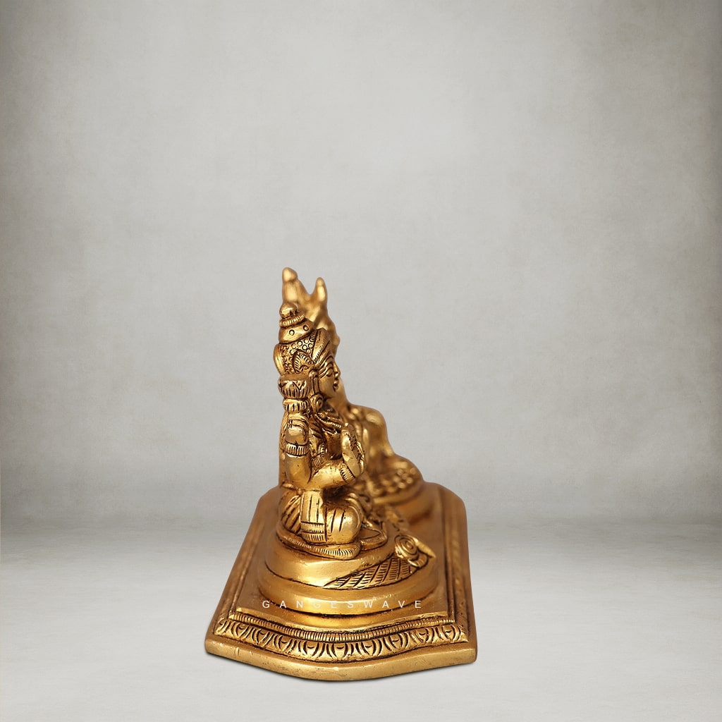 Lakshmi Kuber Brass Murti Set - 4 inches - Image 3