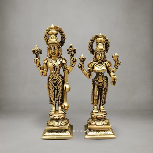 8 inches Lakshmi Narayan Chola sculpted Idol