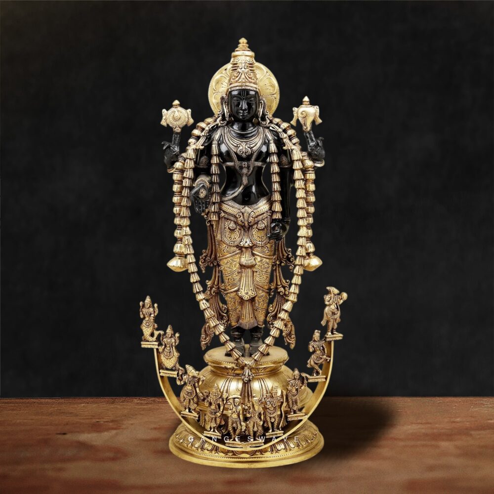 Divine Lord Vishnu Dashavatara Brass Idol - 30 inches