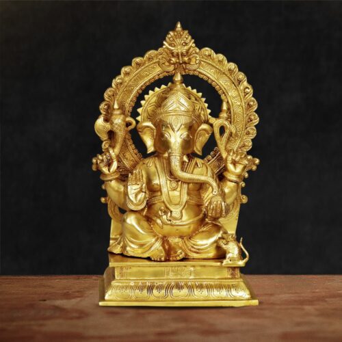 Brass Lord Ganesha Idol | Handcrafted Ganesh Murti for Home & Gift
