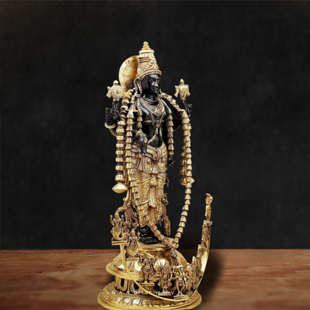 Handcrafted Brass Vishnu Statue with Dashavatara
