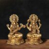 8 inch Brass Lakshmi Saraswati Idol set