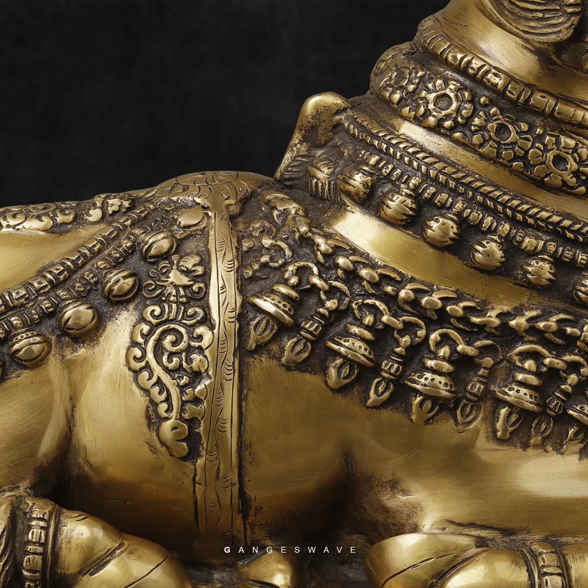 Brass Nandi Idol for Home Decor - 13 inches - Image 8