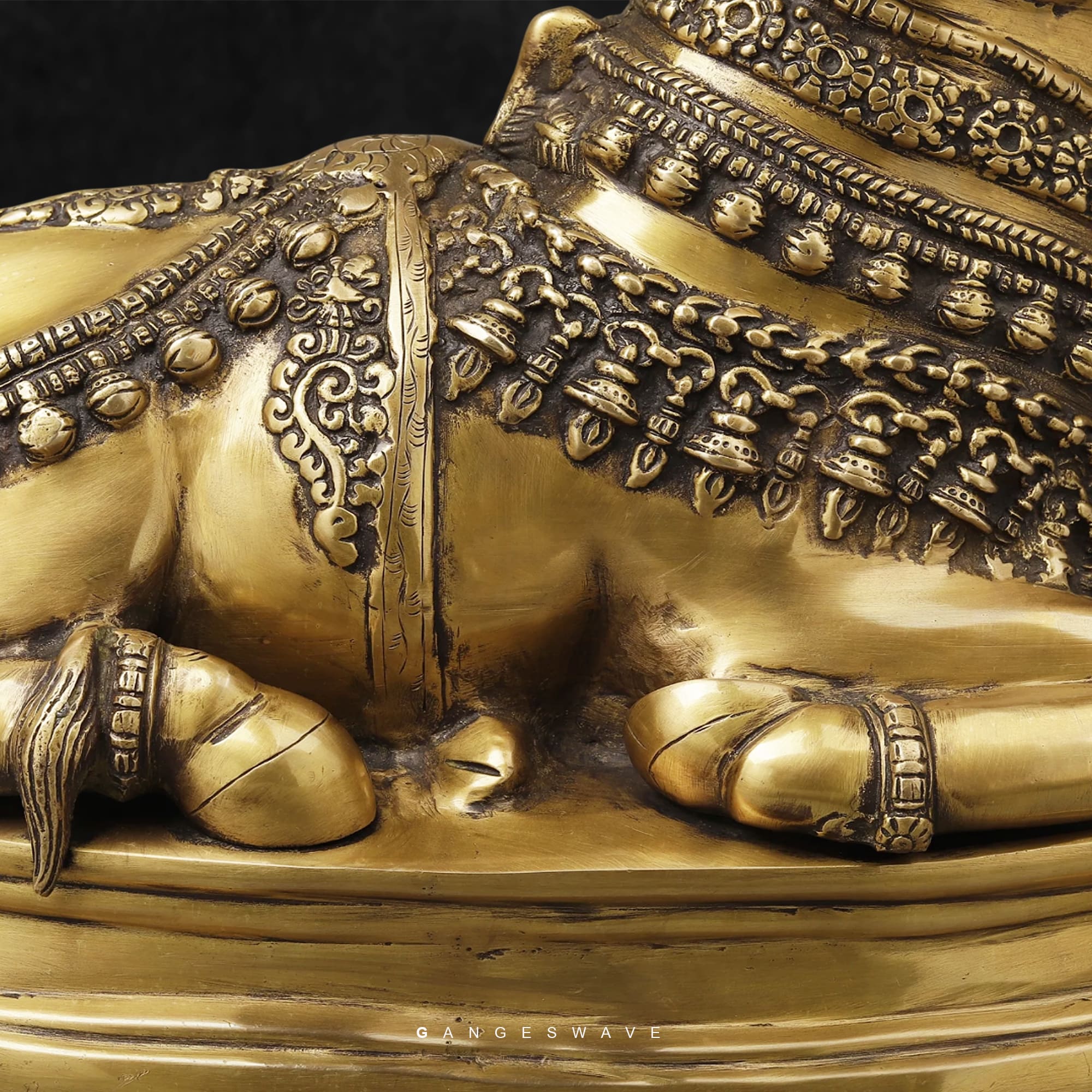Brass Nandi Idol for Home Decor - 13 inches - Image 6