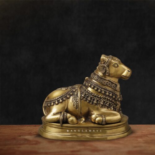 Brass Nandi Idol for Home Decor - 13 inches