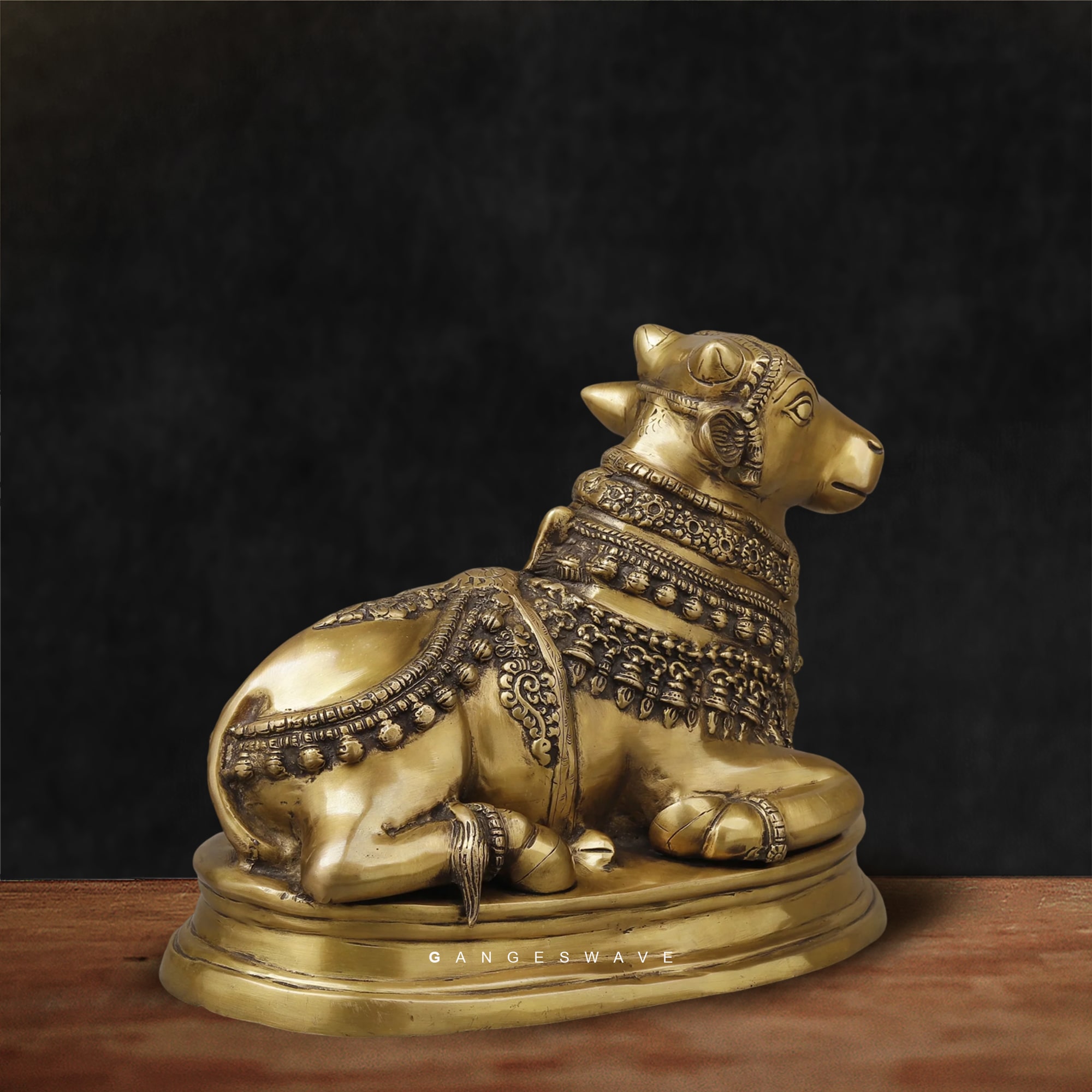 Brass Nandi Idol for Home Decor - 13 inches - Image 7