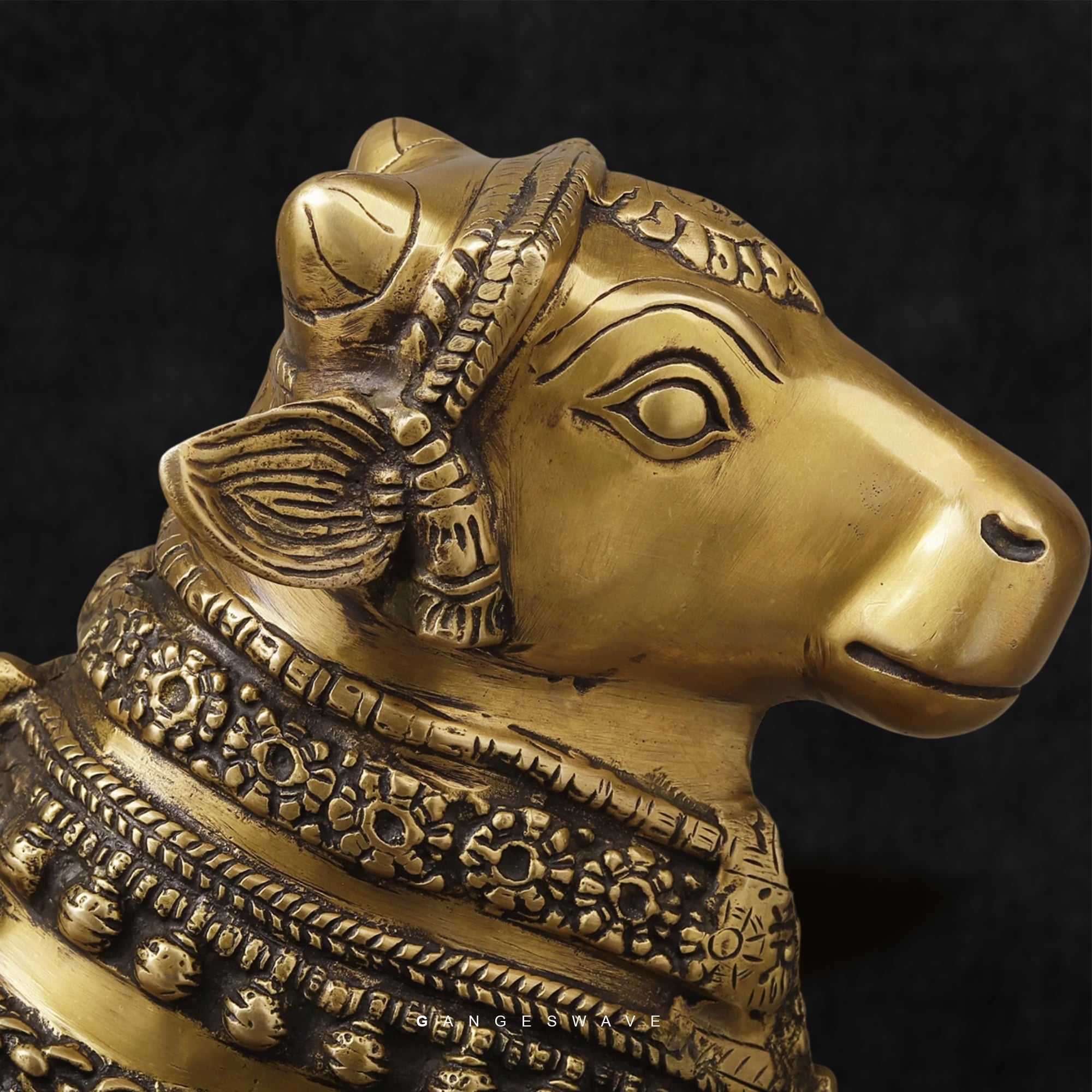 Brass Nandi Idol for Home Decor - 13 inches - Image 5