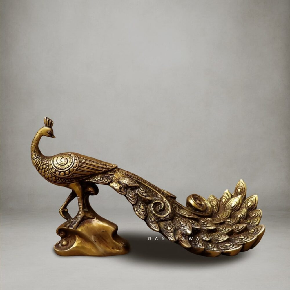 Vintage Peacock Brass Decor