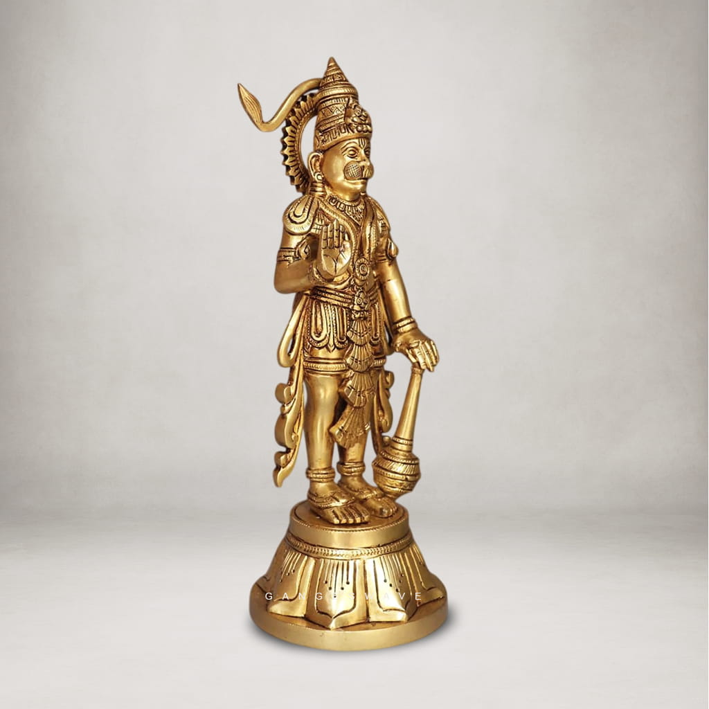 8 inches Hanumanji Brass Idol - Image 2