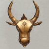 Handcrafted Brass Bull Mask Wall Decor with Antique Finish – Traditional Nandi Bull Head Sculpture for Home and Office Walls
