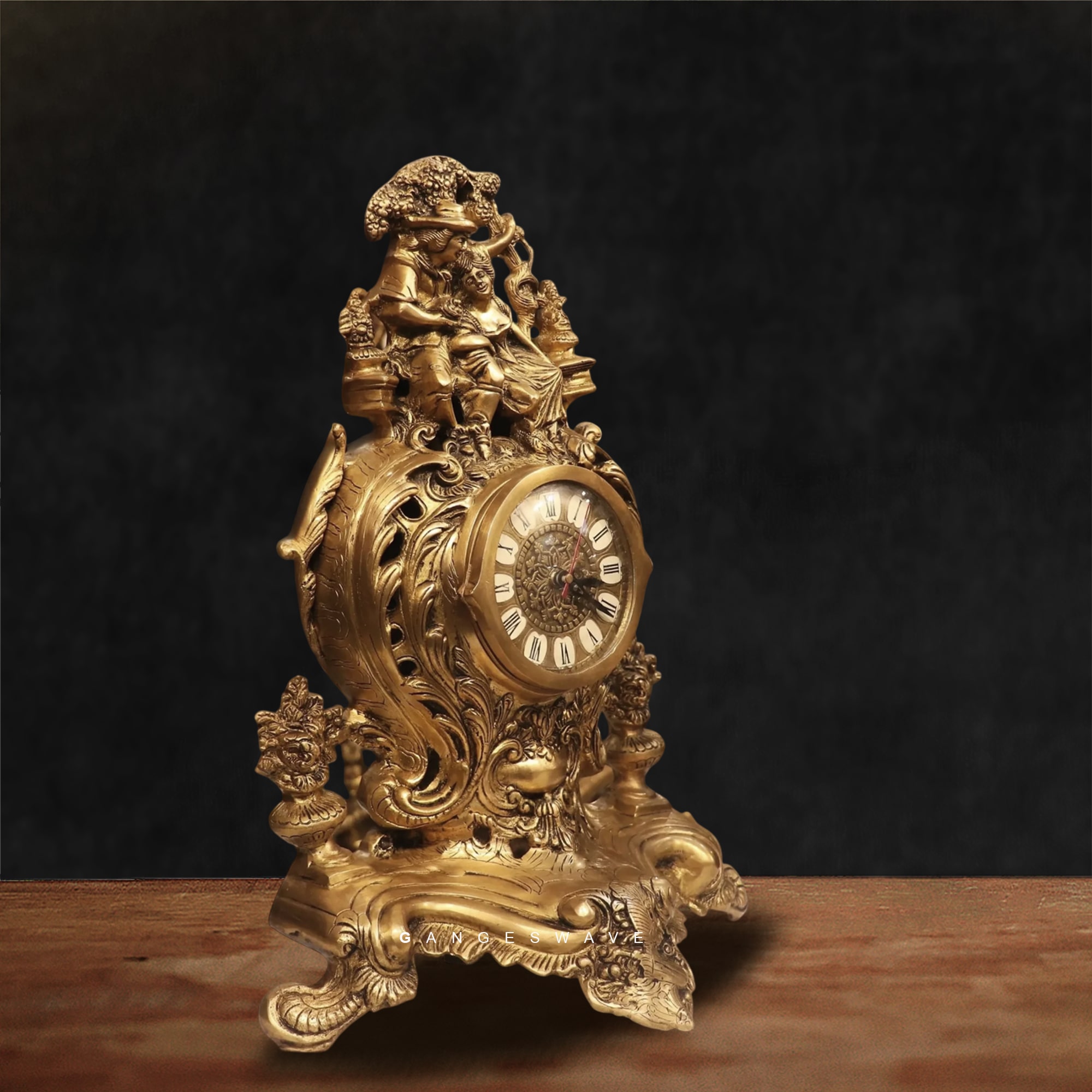 Vintage Finished Victorian Brass Clock - 19 inches - Image 2