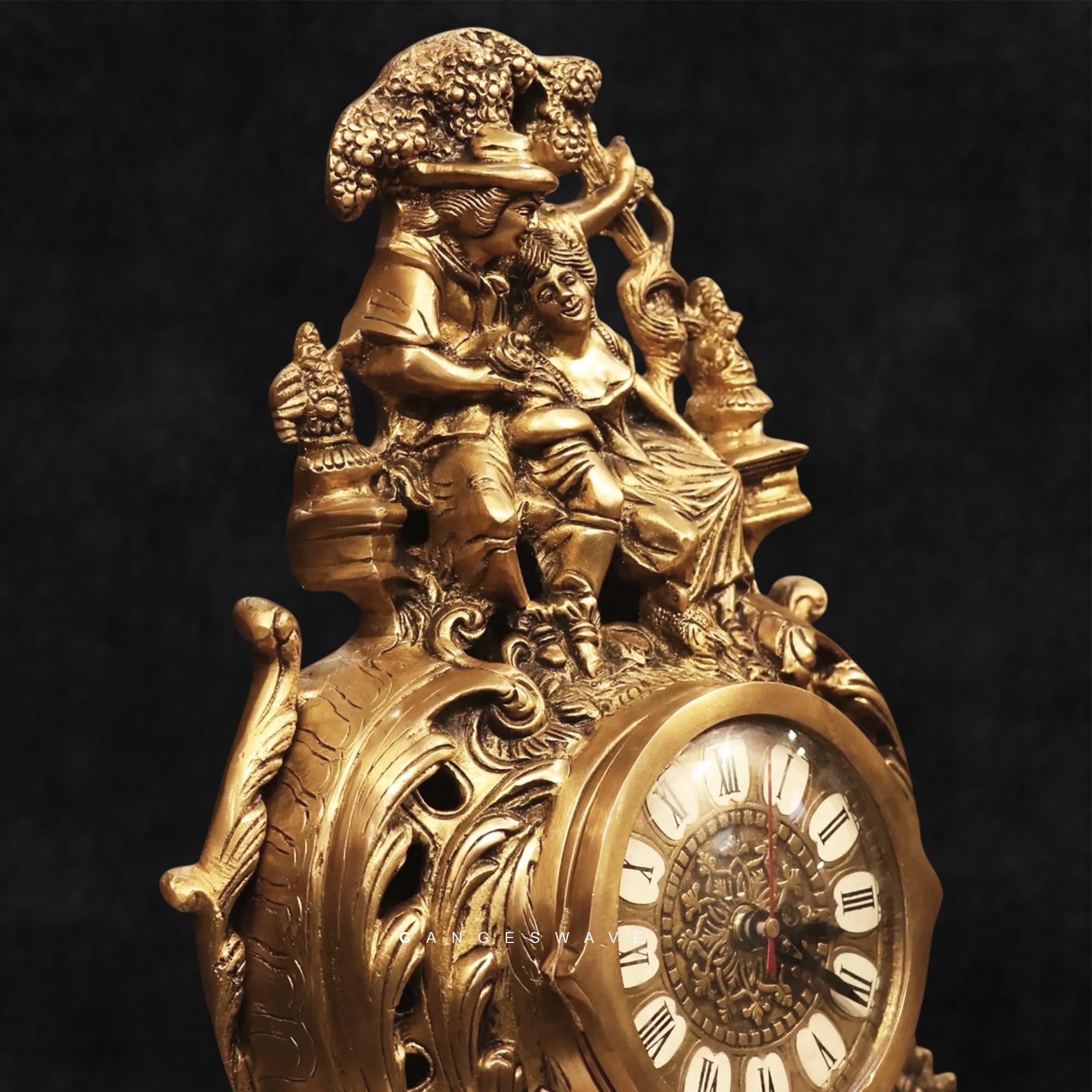 Vintage Finished Victorian Brass Clock - 19 inches - Image 7