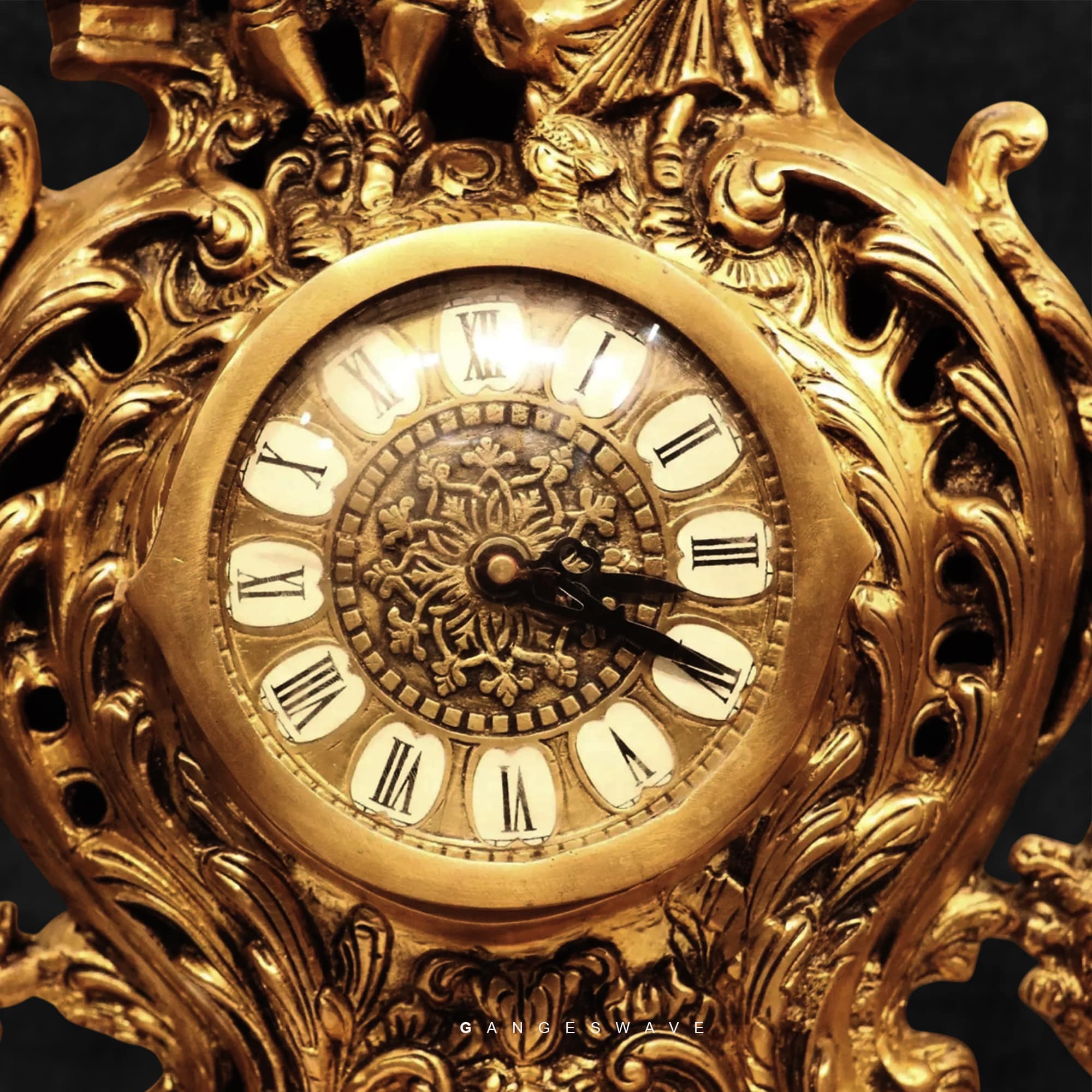 Vintage Finished Victorian Brass Clock - 19 inches - Image 6