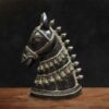 Handcrafted Vintage Finished Brass Horse Decor - 14 inches