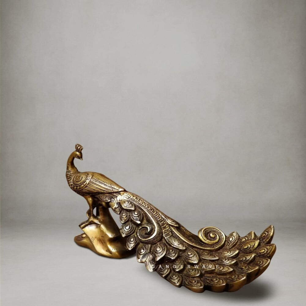 Unique Vintage Peacock Brass Decor