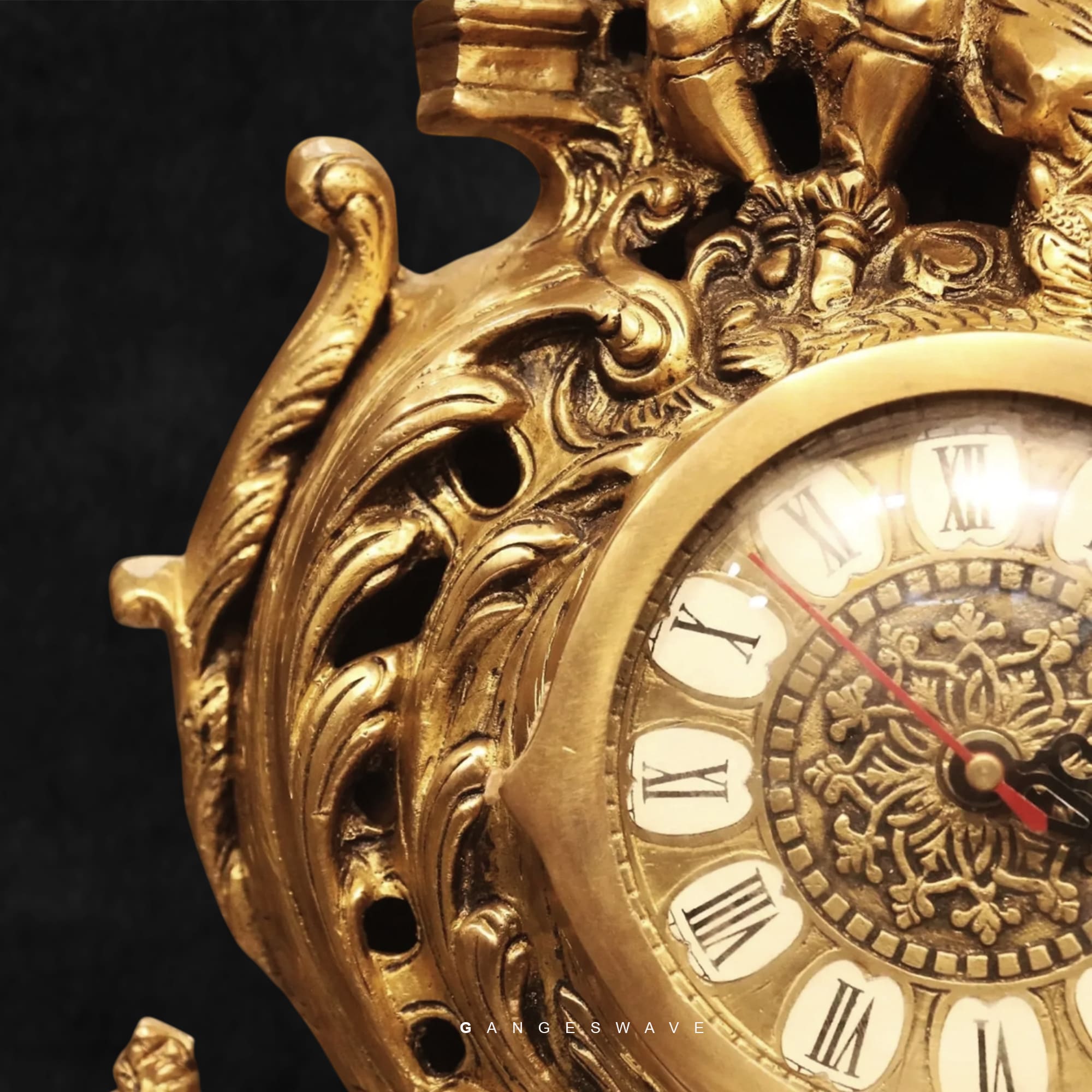 Vintage Finished Victorian Brass Clock - 19 inches - Image 3