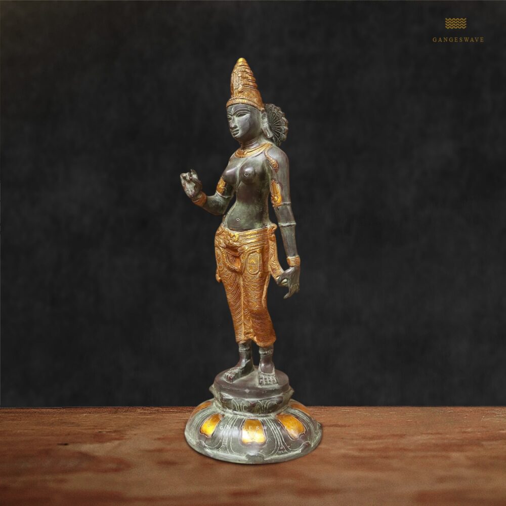 South Indian Chola style handcrafted brass Parvati idol