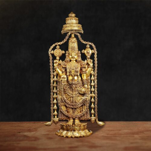 Superfine Brass Lord Balaji (Venkateswara) Idol - 57 inches