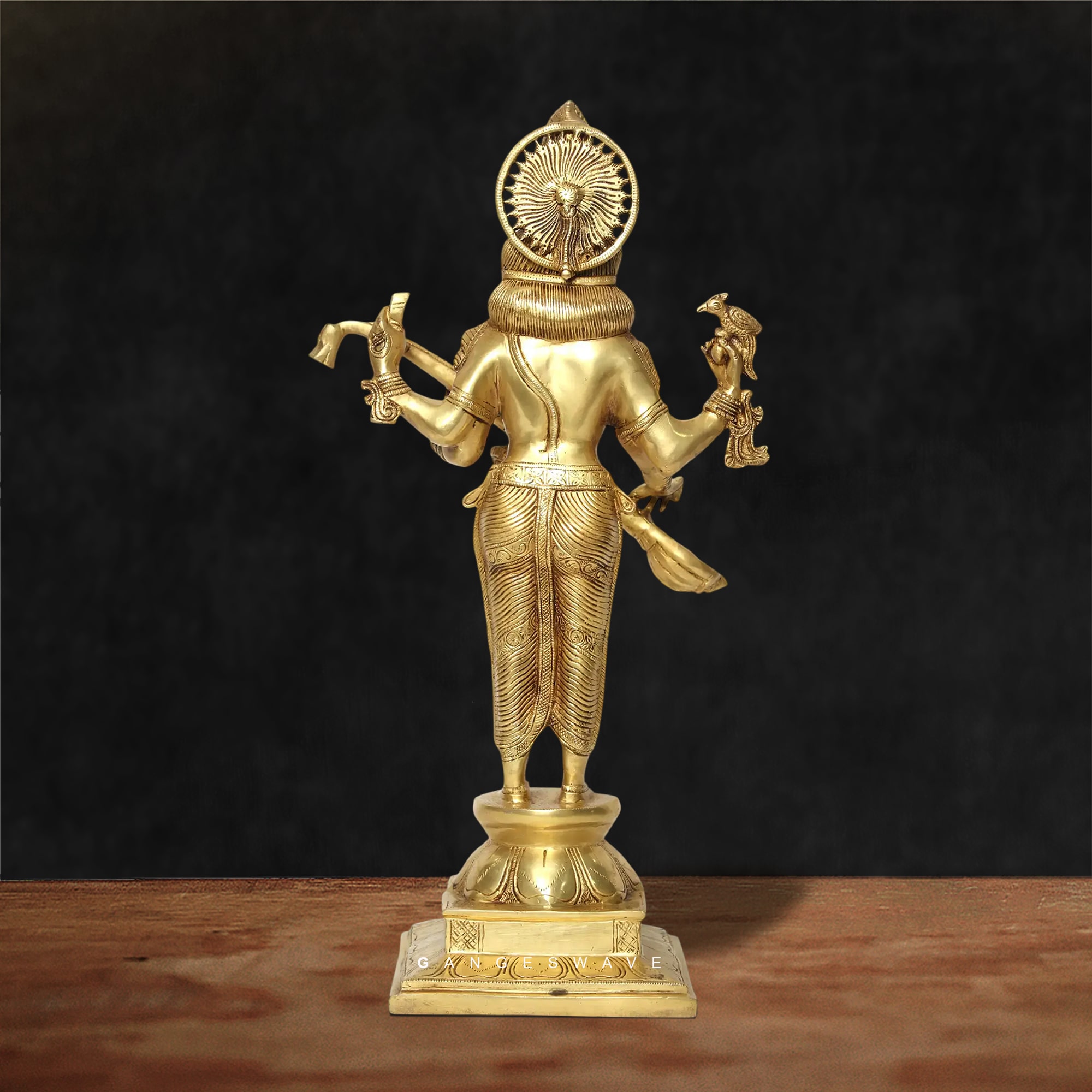 Handcrafted Brass Standing Saraswati Idol – 23 inches - Image 7