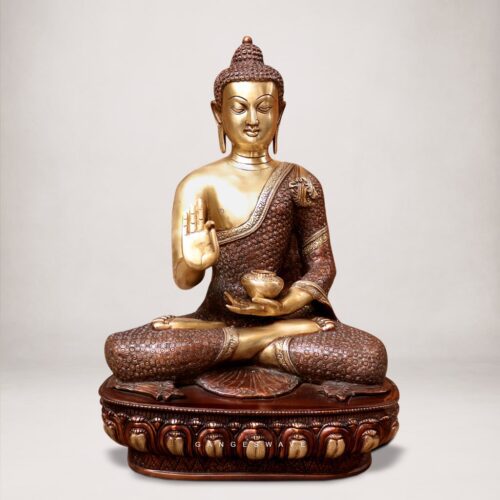 Handcrafted Brass Buddha Statue – Abhaya Mudra - 22 inches
