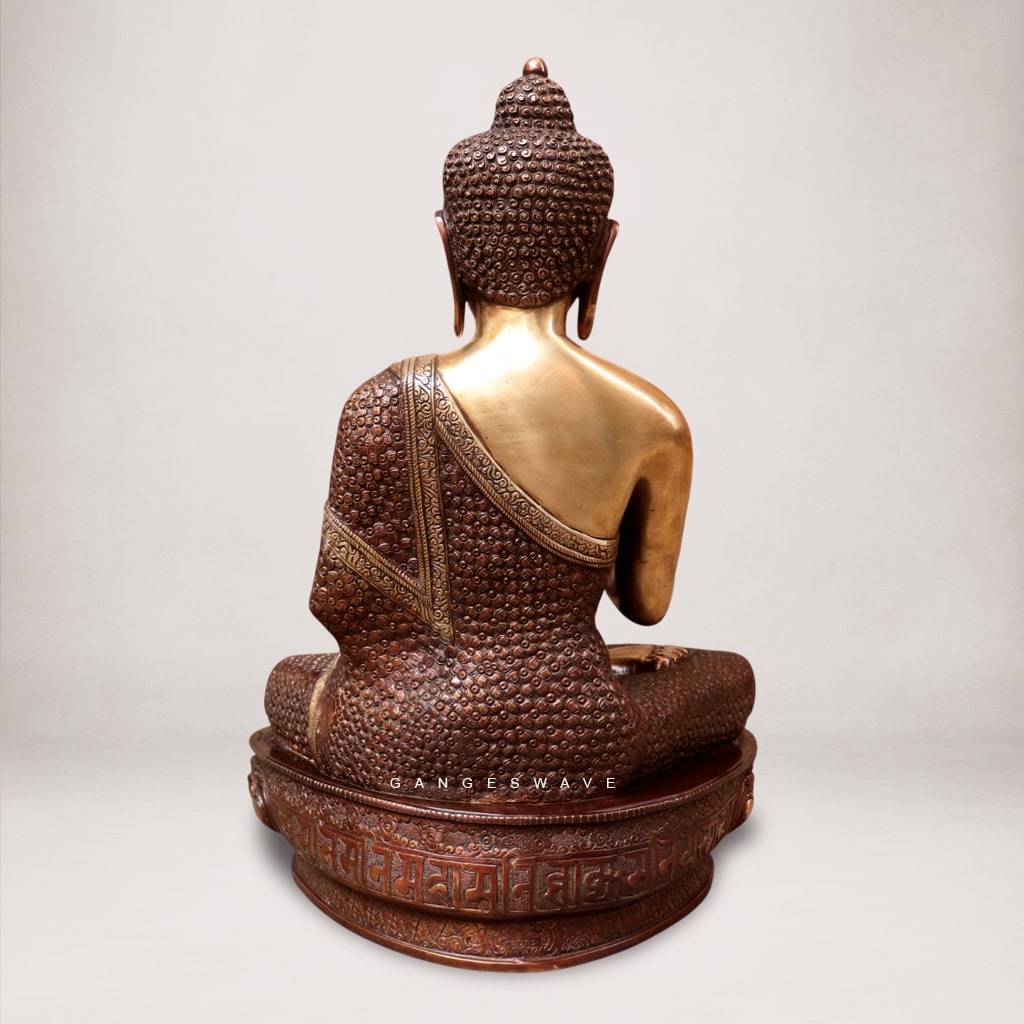 Handcrafted Brass Buddha Statue – Abhaya Mudra - 22 inches - Image 3