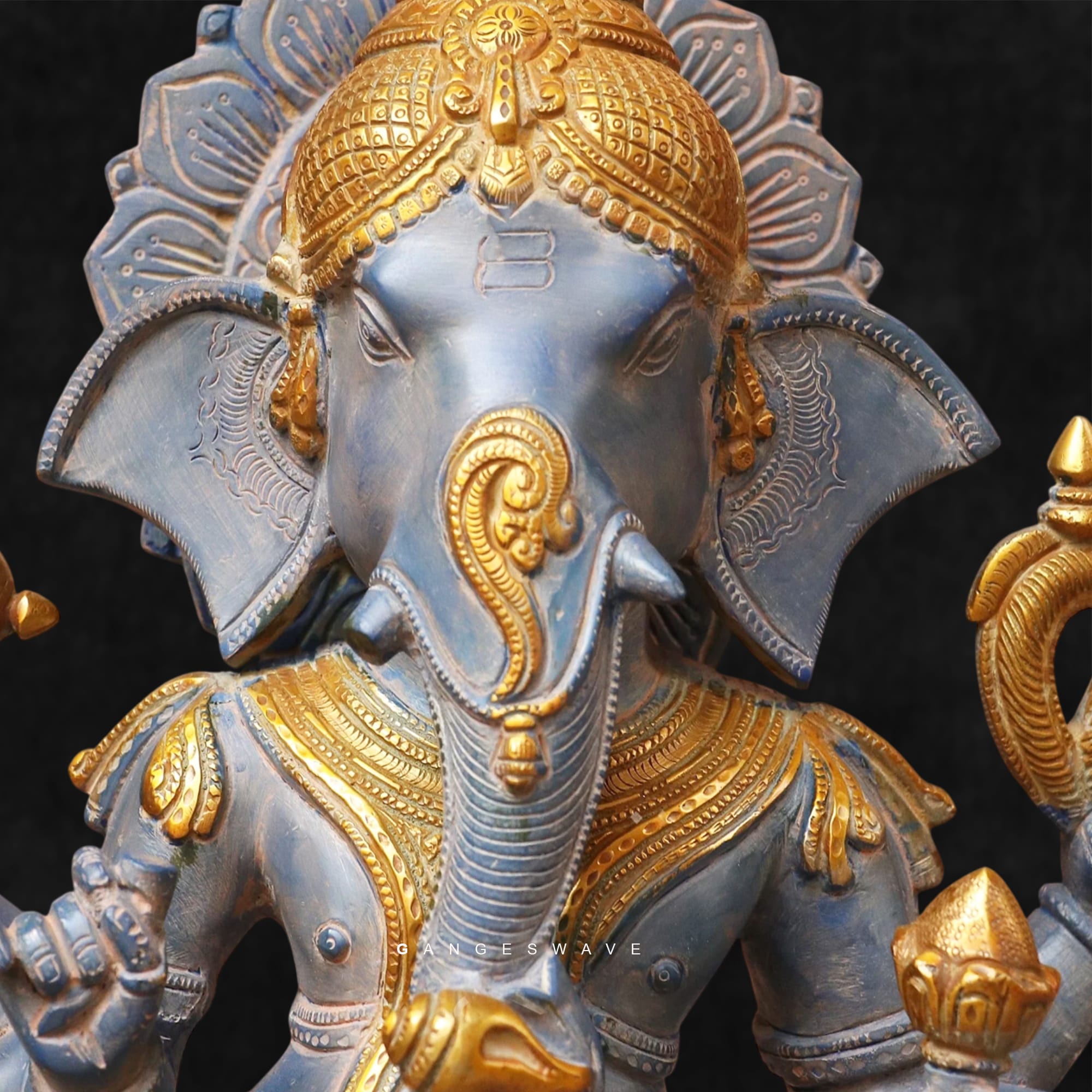 Hand-Painted Brass Ganesh Statue - 26 inches - Image 7