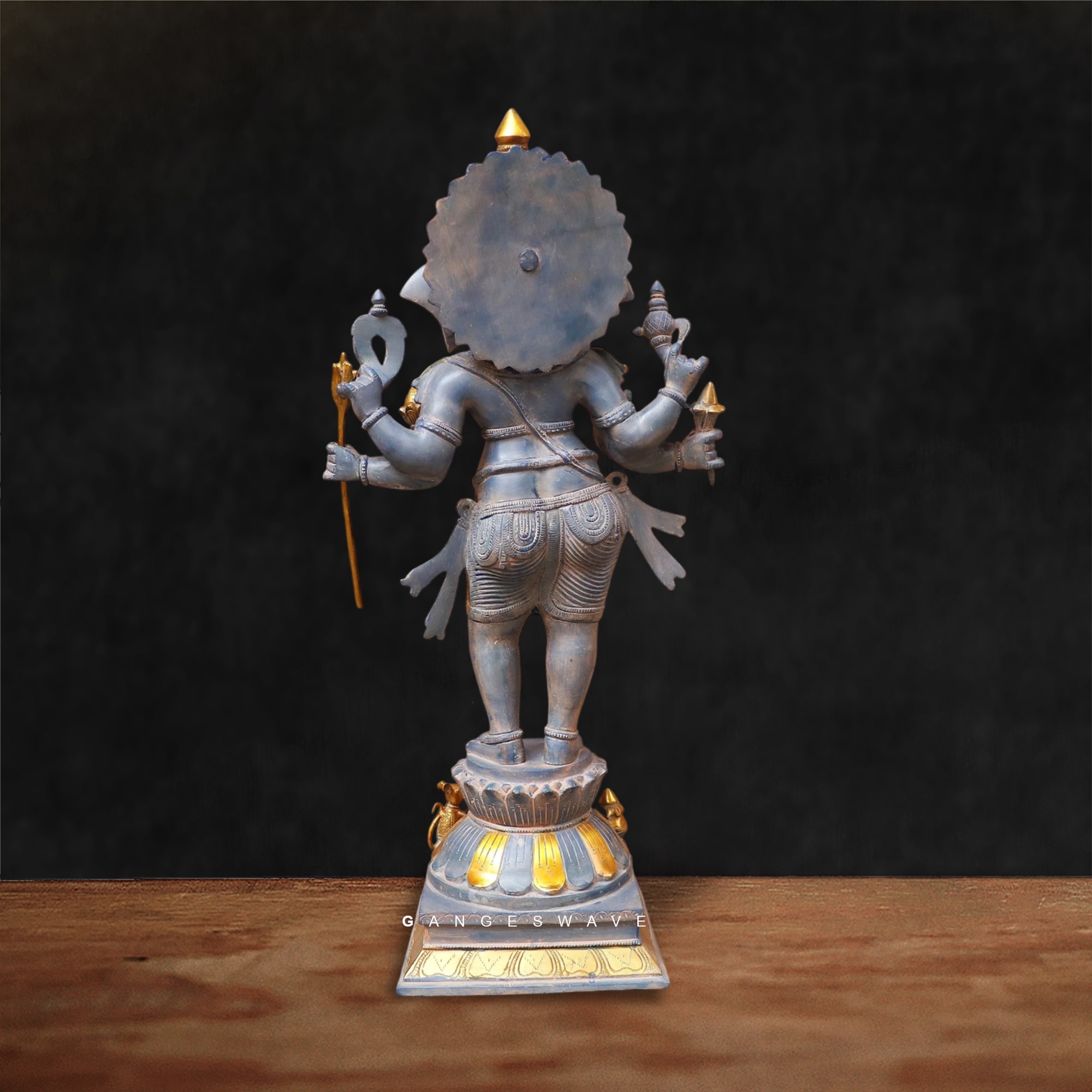 Hand-Painted Brass Ganesh Statue - 26 inches - Image 8
