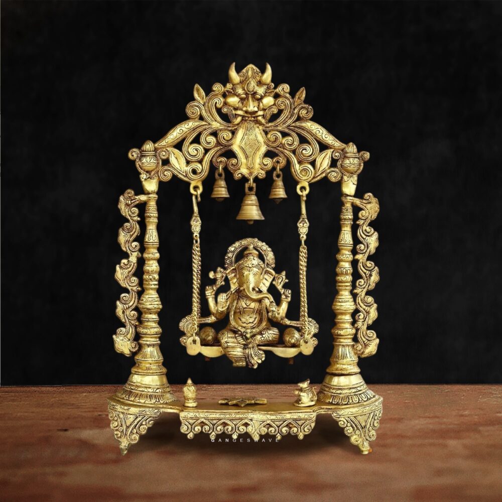 Handcrafted Brass Lord Ganesha Idol on Jhula
