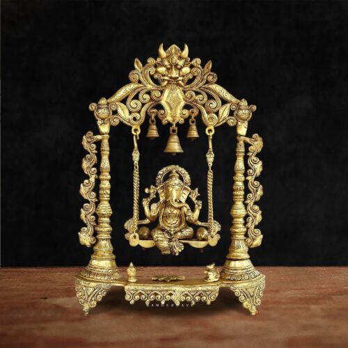 Handcrafted Brass Lord Ganesha Idol on Jhula