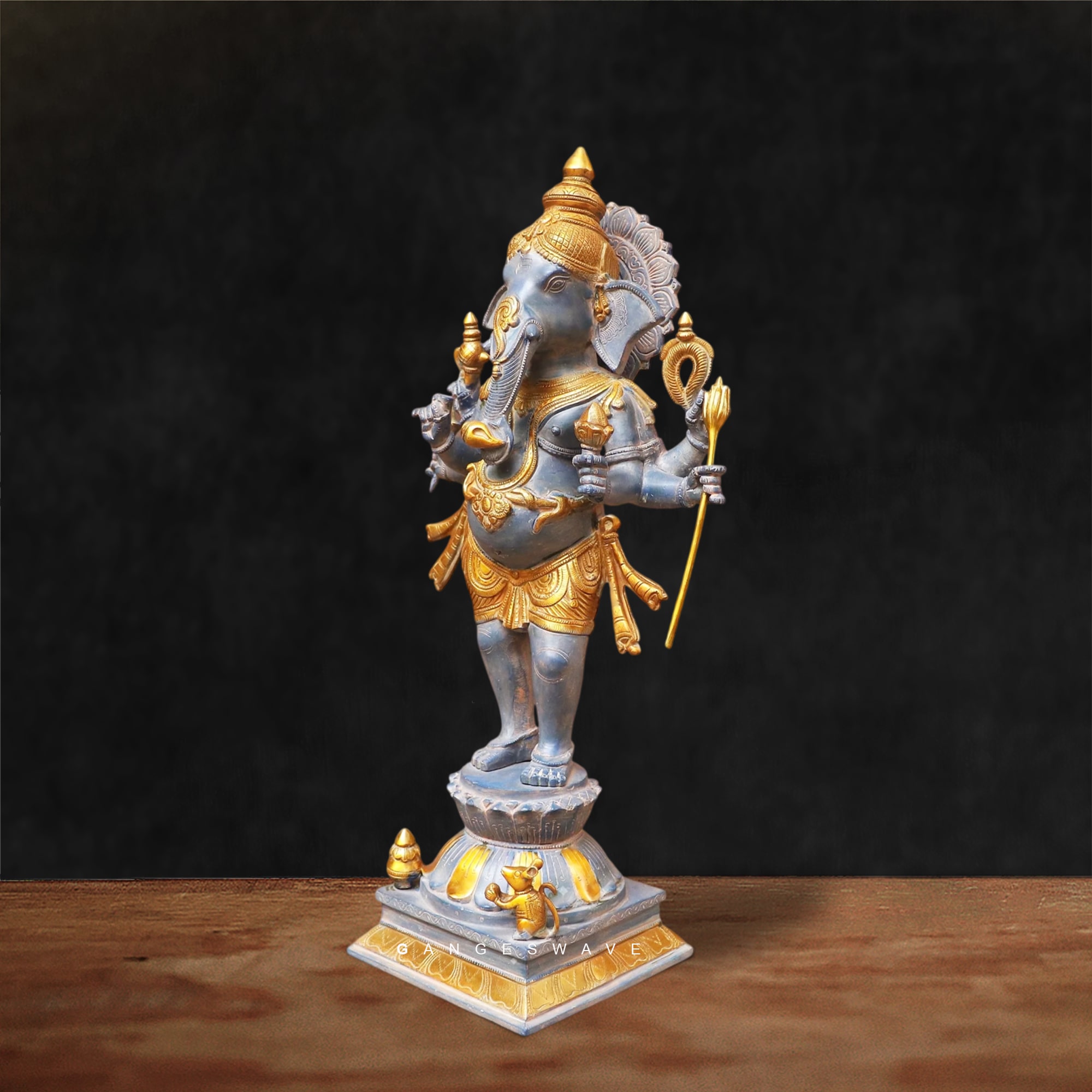 Hand-Painted Brass Ganesh Statue - 26 inches - Image 5