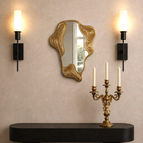 Victorian Brass Candle Holder – Vintage 5-Arm Candelabra for Luxury Décor