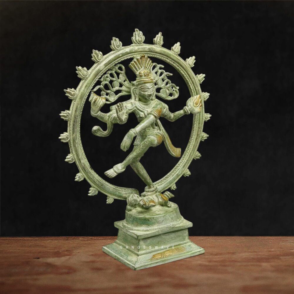 Antique finish brass Nataraja idol for home décor and pooja room
